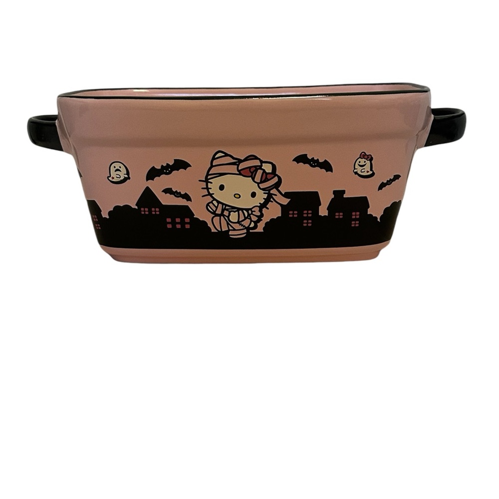 Hello Kitty Pink Mummy Ceramic Loaf Pan Baker Halloween 9"× 5.25" x 4.5" Viral